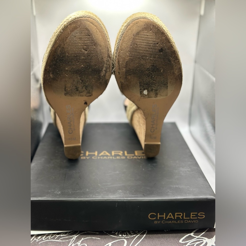 Charles By Charles David Black Strappy Wedges - Picture 7 of 10